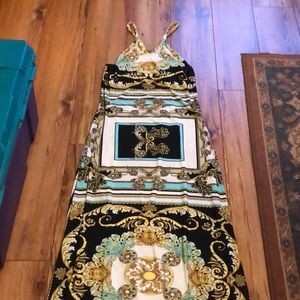 Aztec print long dress